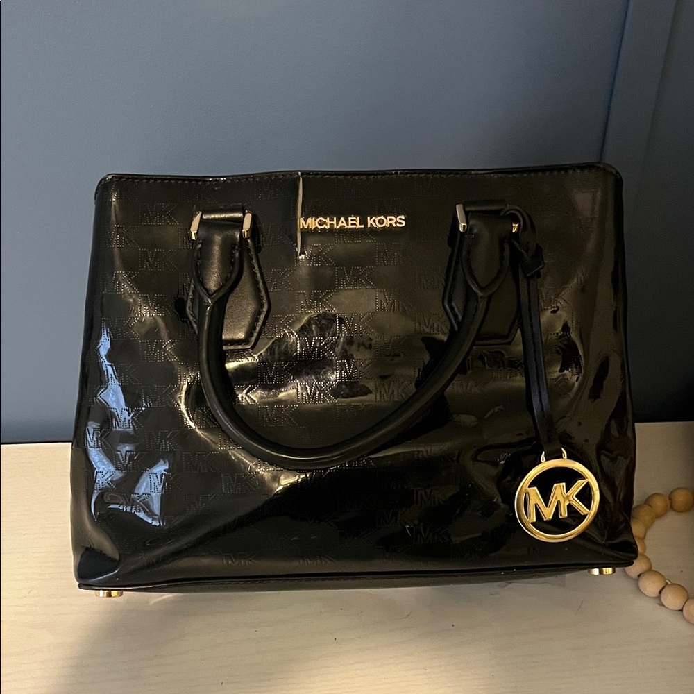 Michael Kors Glossy Black Tote